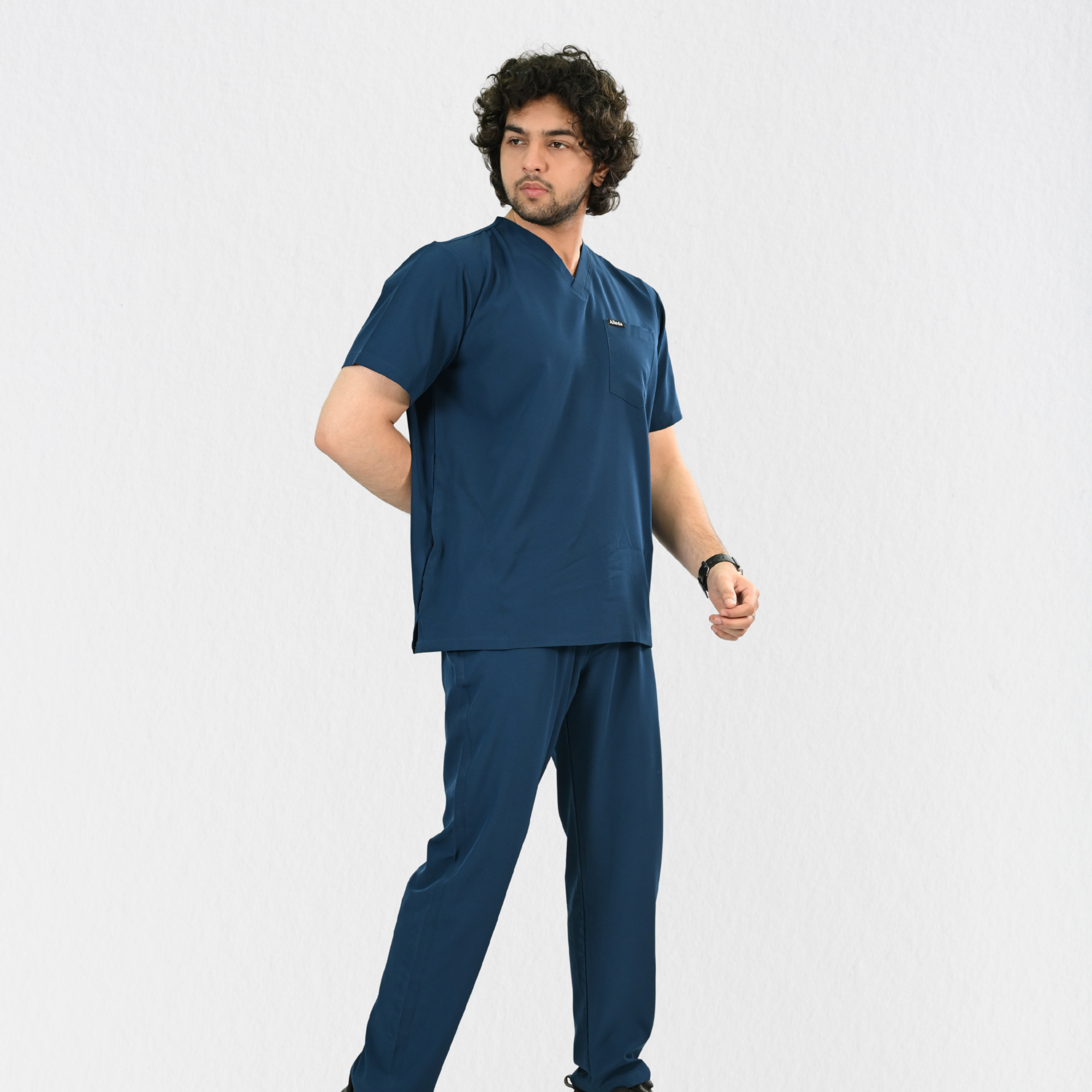 Men PrimaFlex 4 Way Stretch 8 Pocket v Neck Scrub Set