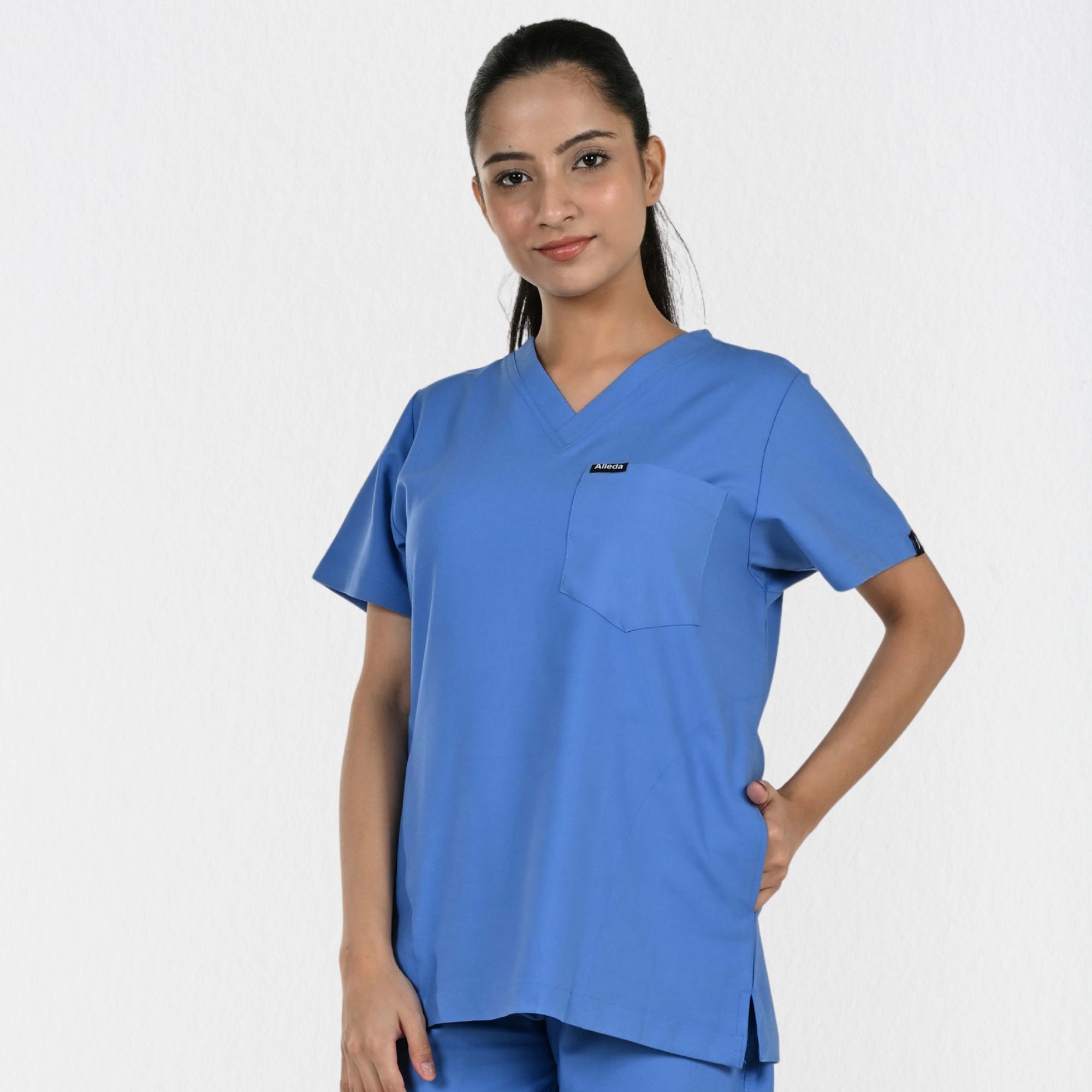 Women Ultraflex 4 Way Stretch 3 Pocket Scrub Top
