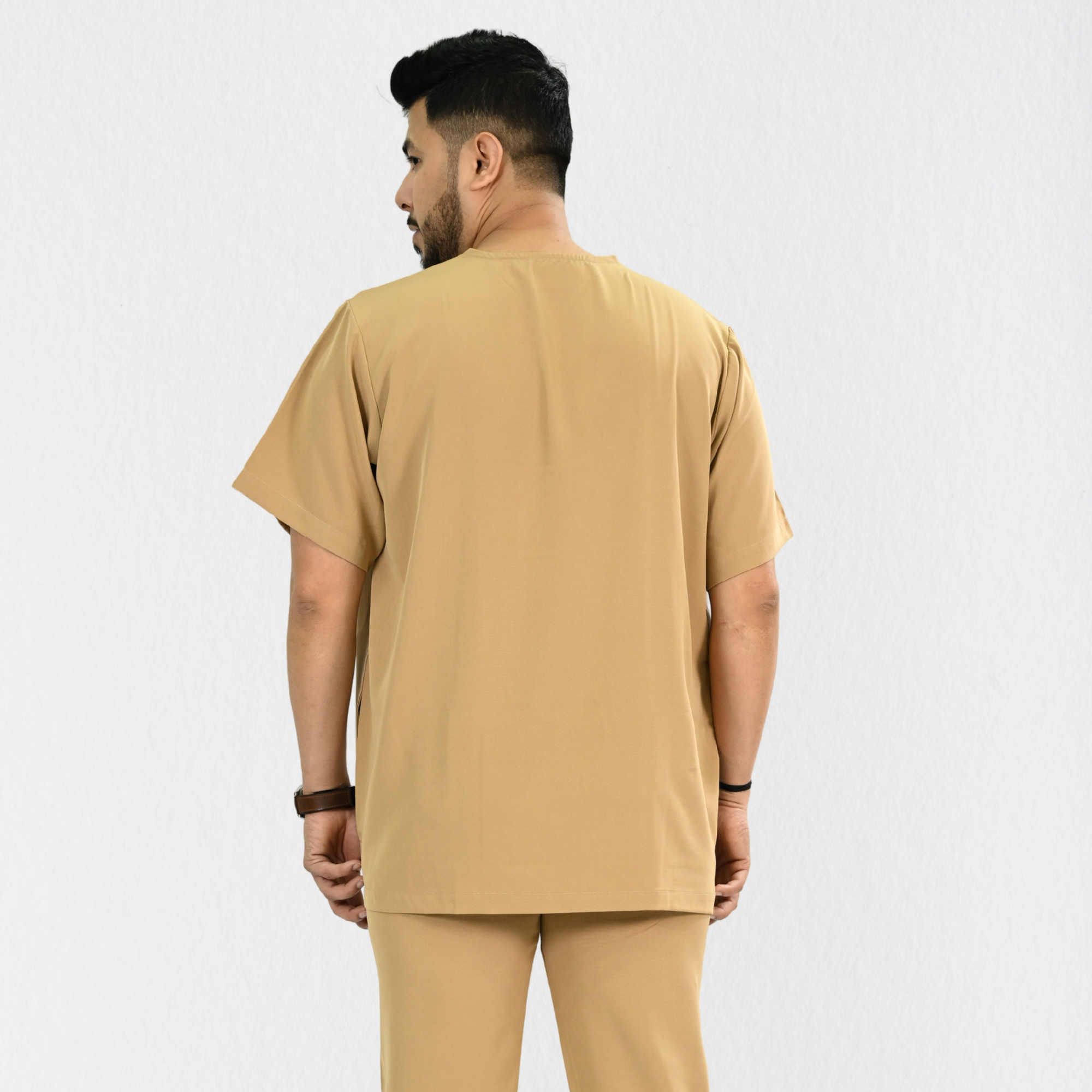 Men PrimaFlex 4 Way Stretch 3 Pocket Scrub Top - Beige