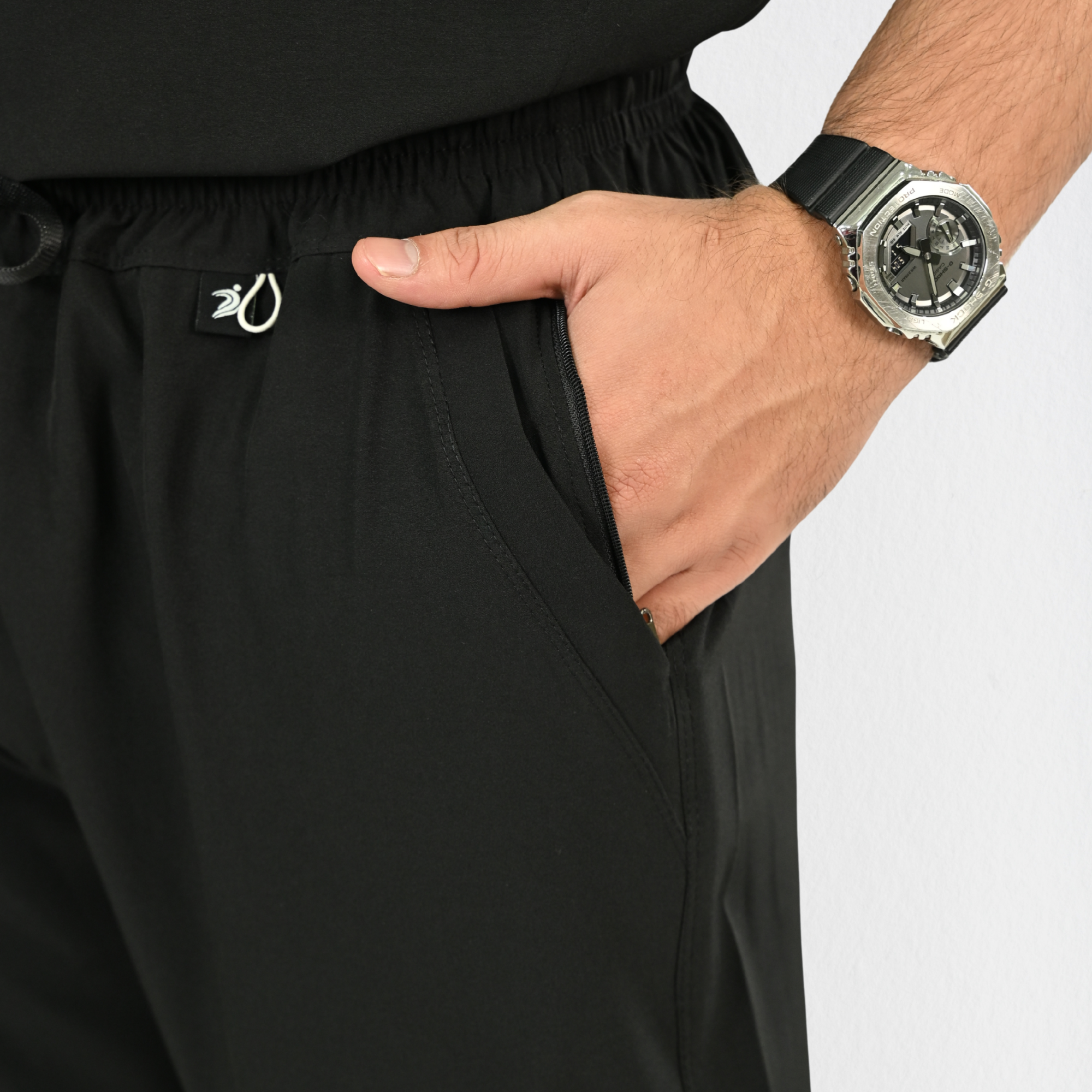 Men PrimaFlex 4 Way Stretch 5 Pocket Scrub Bottom - Black