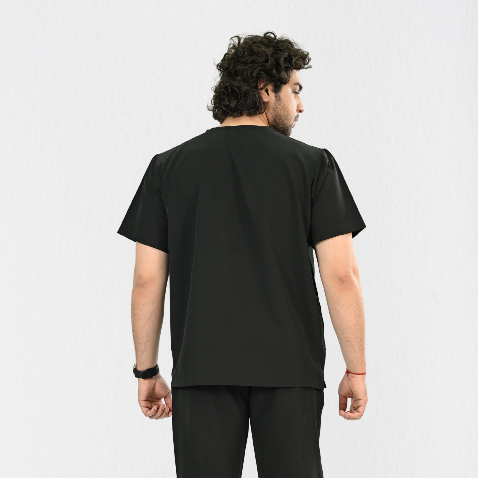 Men PrimaFlex 4 Way Stretch 3 Pocket Scrub Top - Black