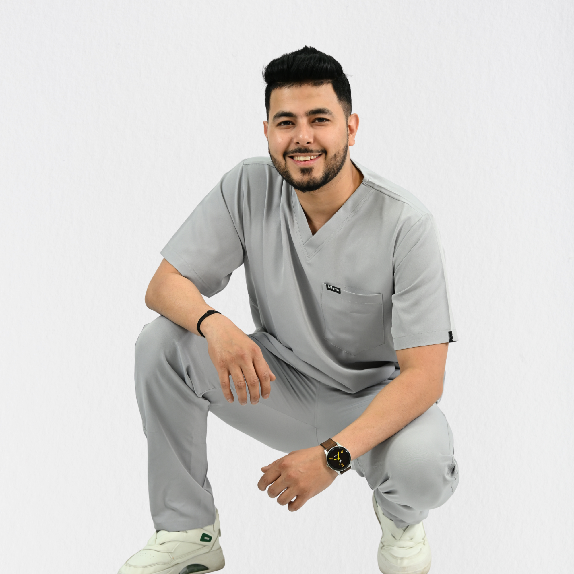 Men PrimaFlex 4 Way Stretch 5 Pocket Scrub Bottom - Light Grey