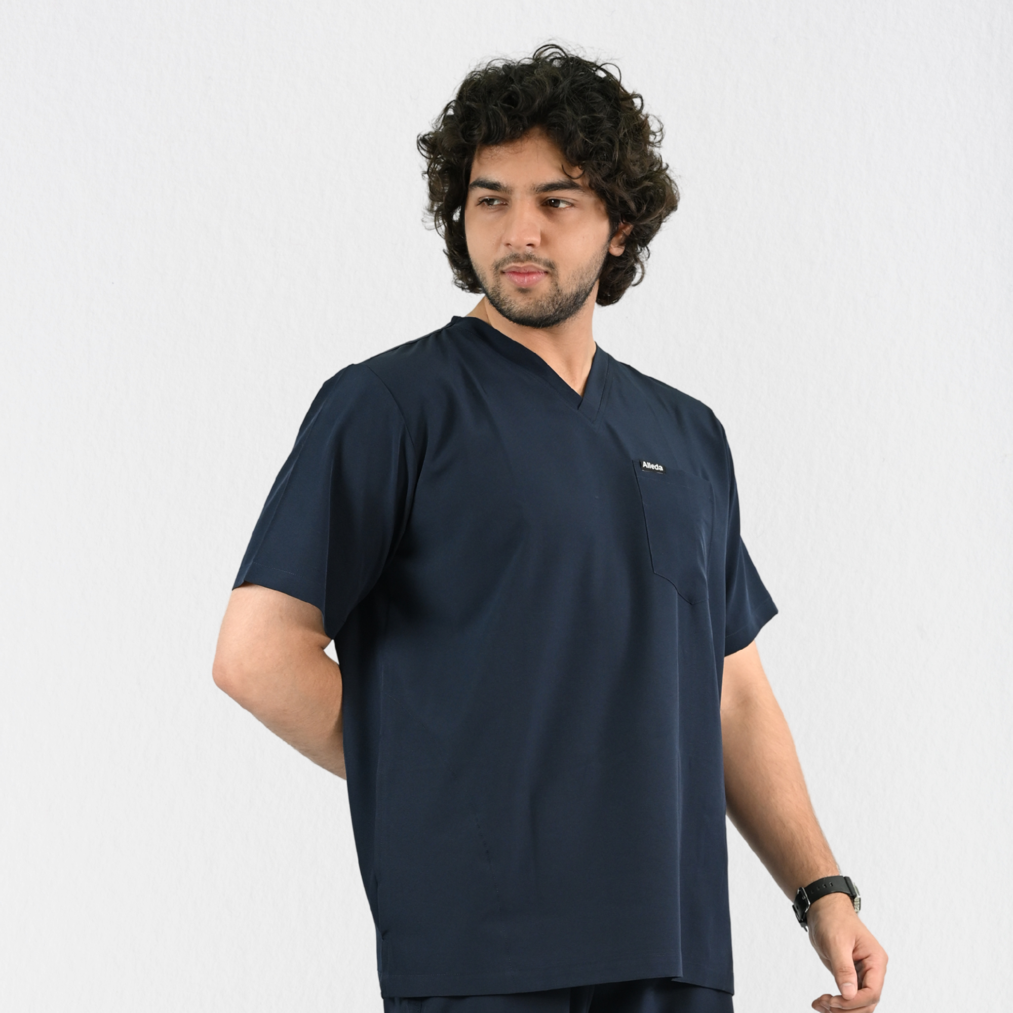 Men PrimaFlex 4 Way Stretch 3 Pocket Scrub Top - Navy Blue