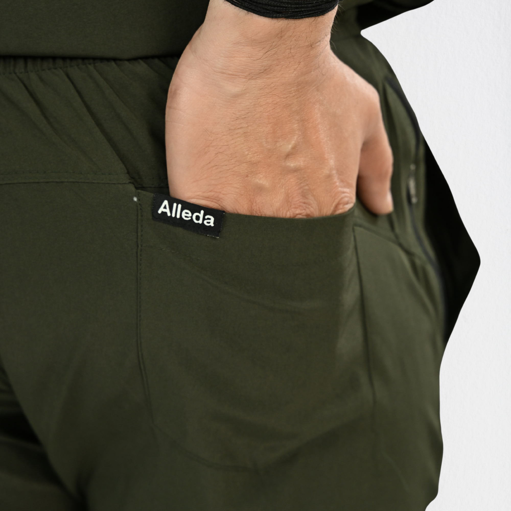 Men PrimaFlex 4 Way Stretch 8 Pocket V Neck Scrub Set - Olive