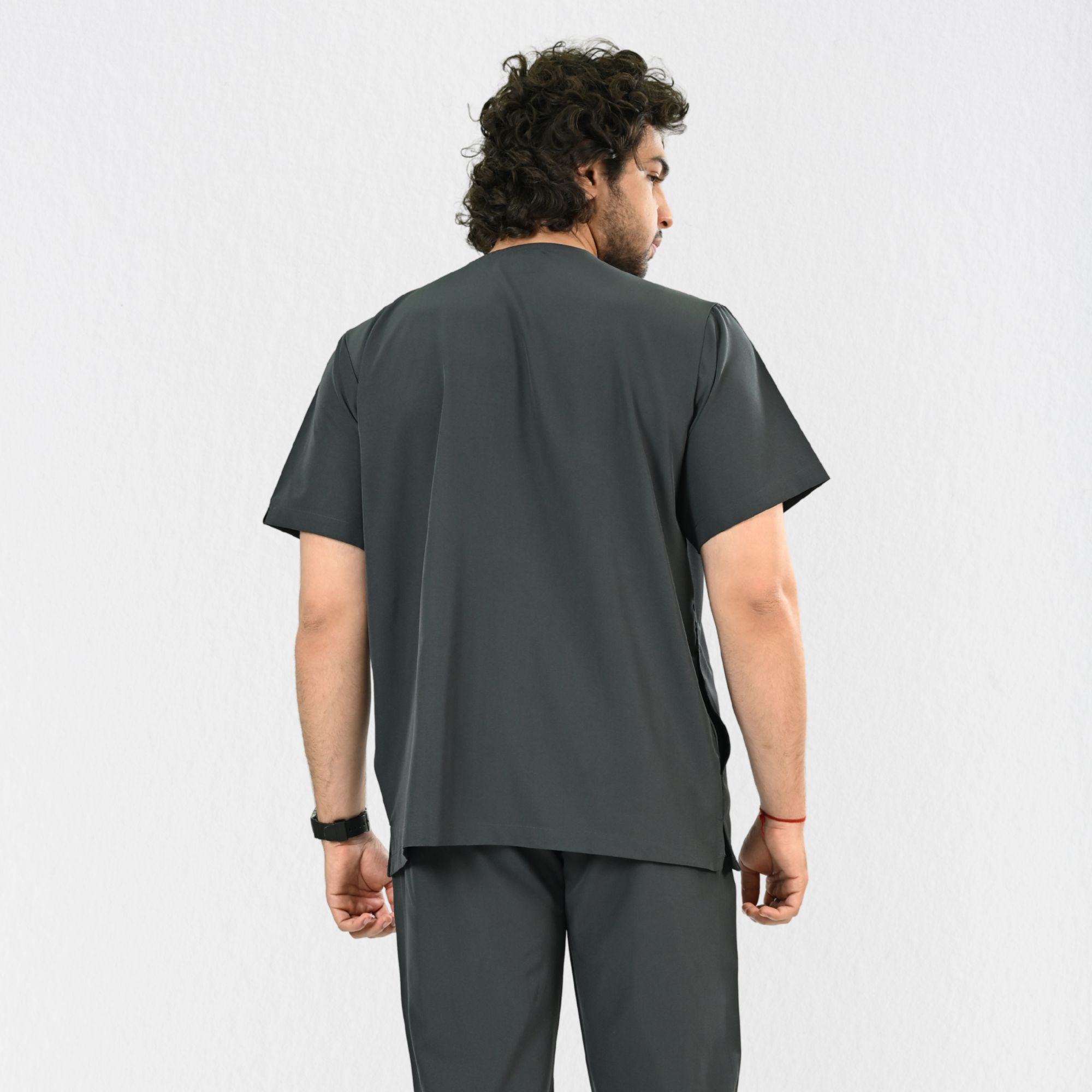 Men PrimaFlex 4 Way Stretch 3 Pocket Scrub Top - Slate Grey