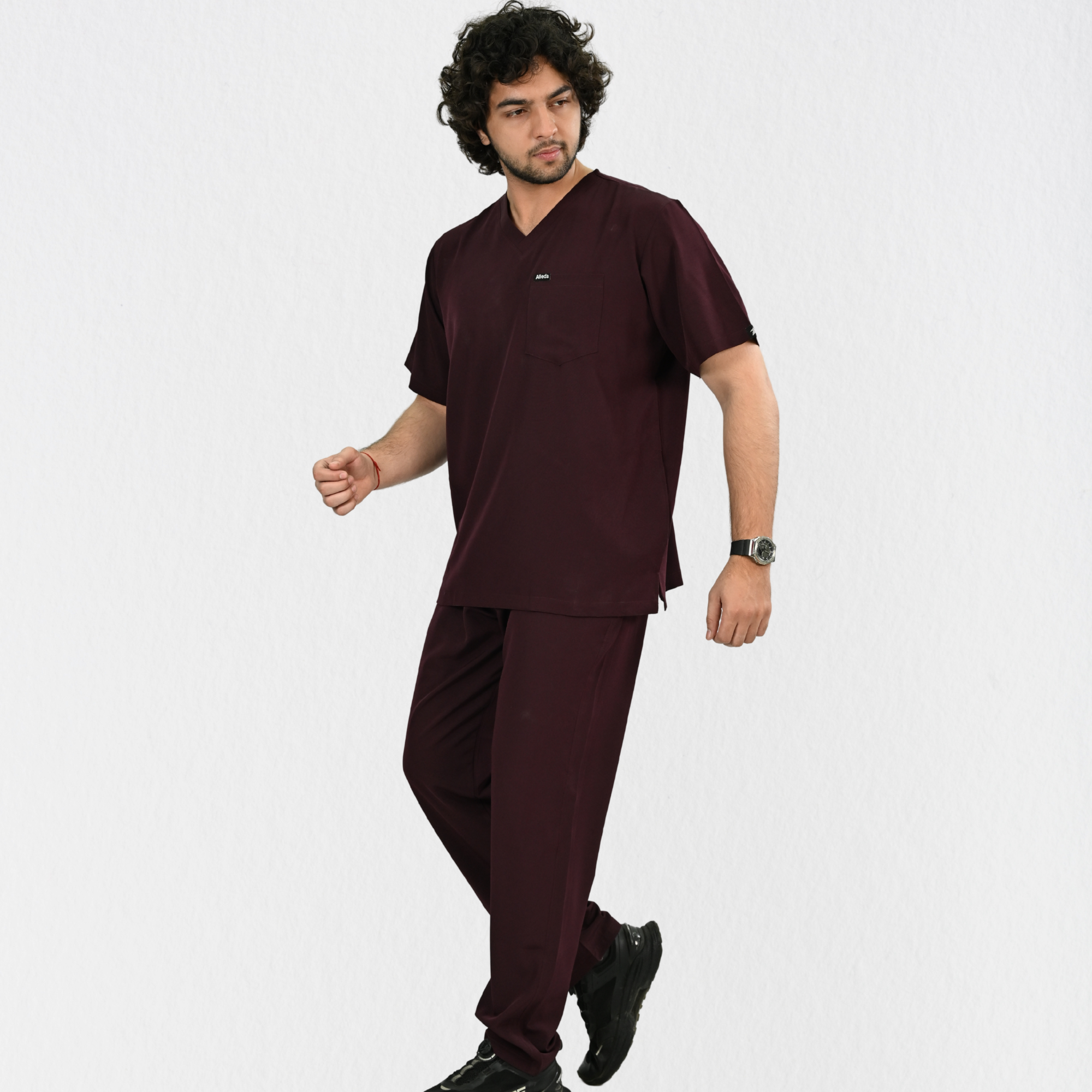 Men PrimaFlex 4 Way Stretch 5 Pocket Scrub Bottom - Wine