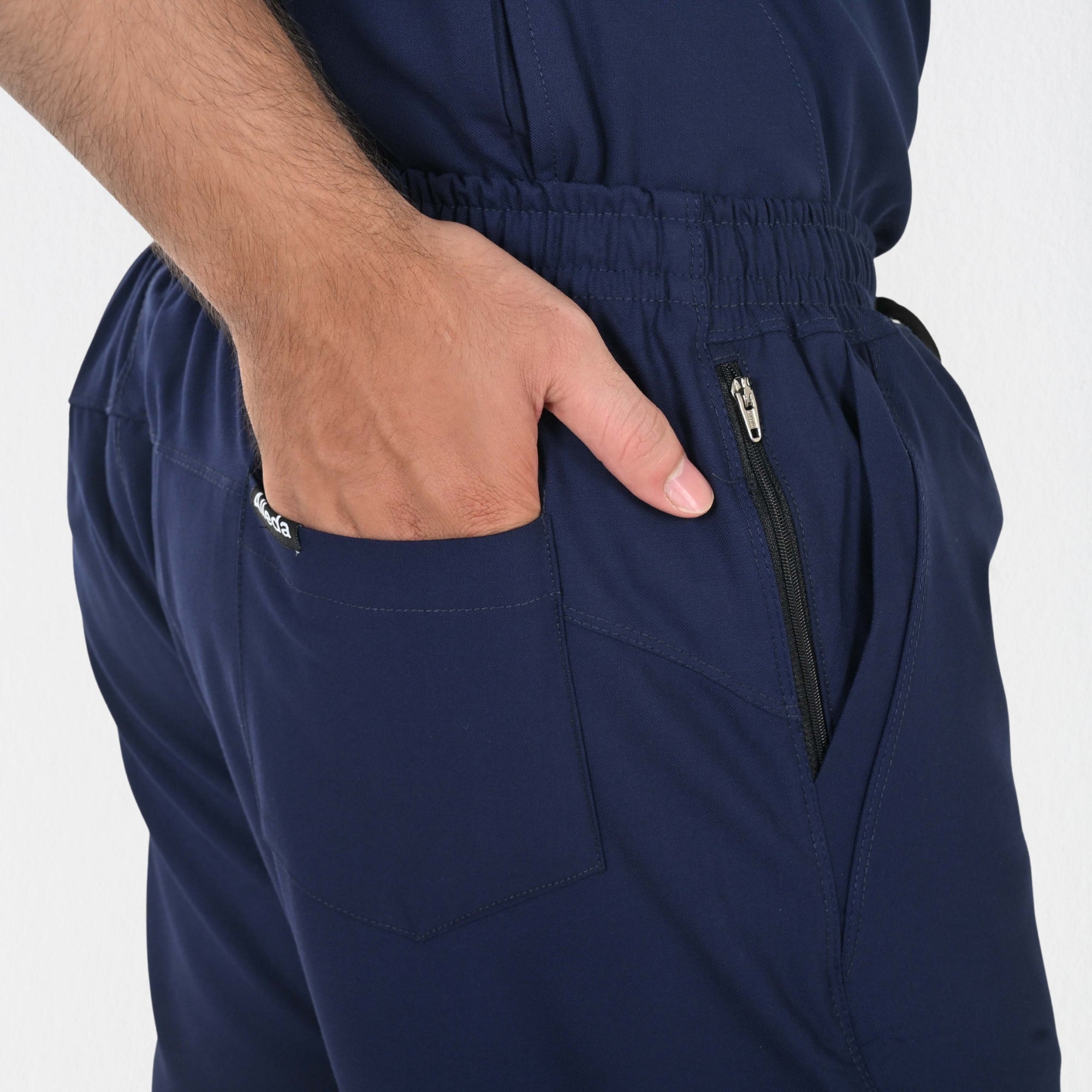 Men UltraFlex 4 Way Stretch 5 Pocket Scrub Bottom - Navy Blue