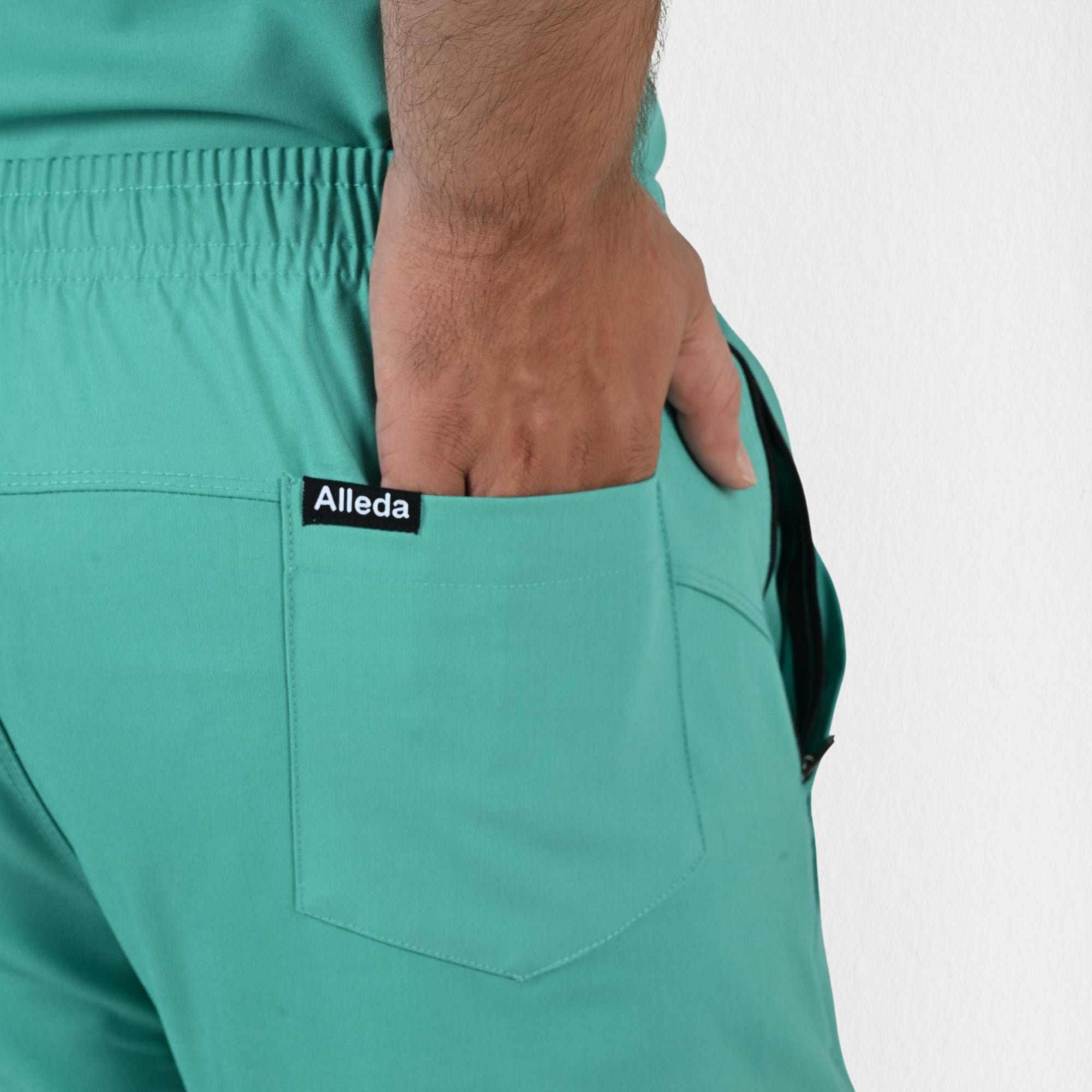 Men UltraFlex 4 Way Stretch 5 Pocket Scrub Bottom - Surgical Green