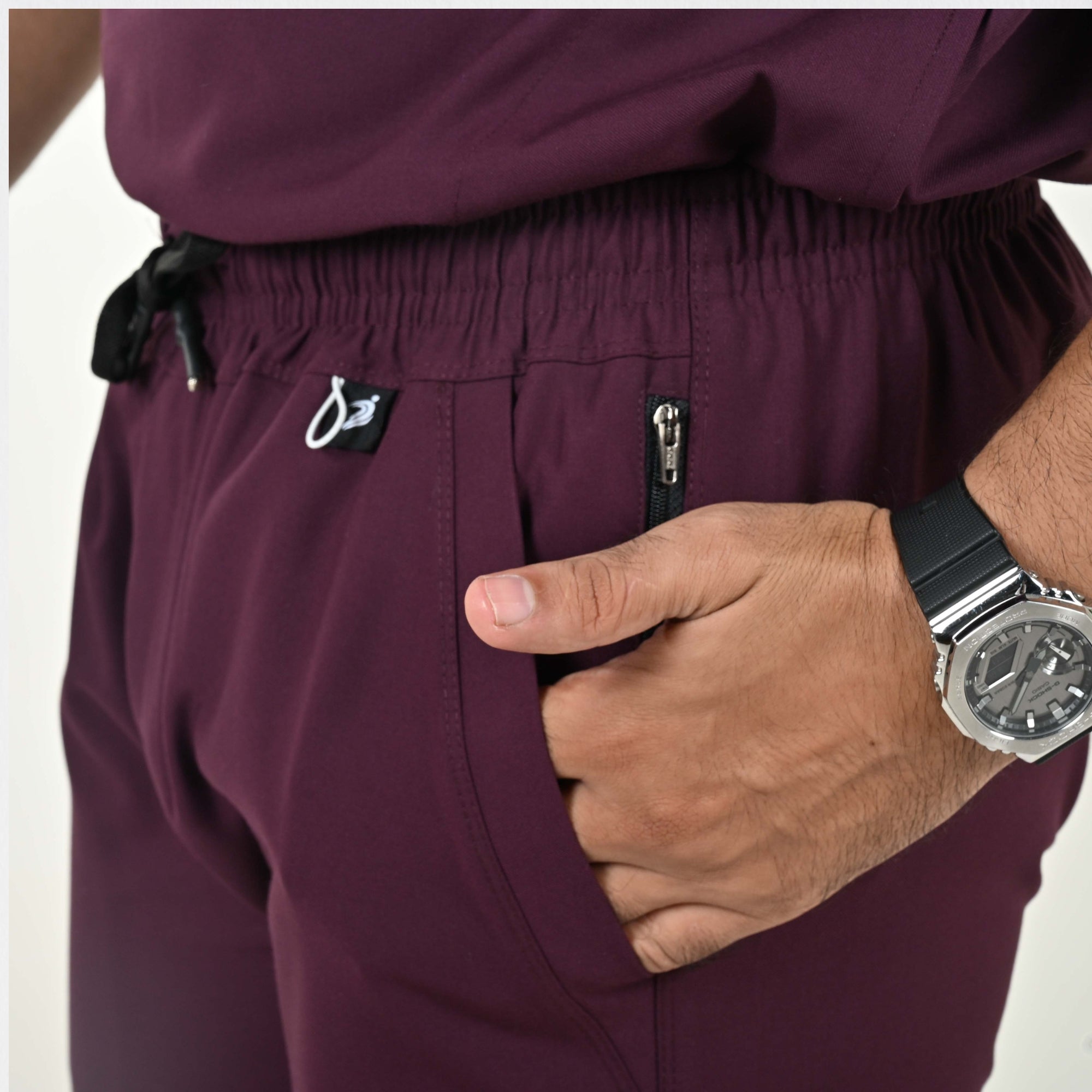 Men UltraFlex 4 Way Stretch 5 Pocket Scrub Bottom - Wine