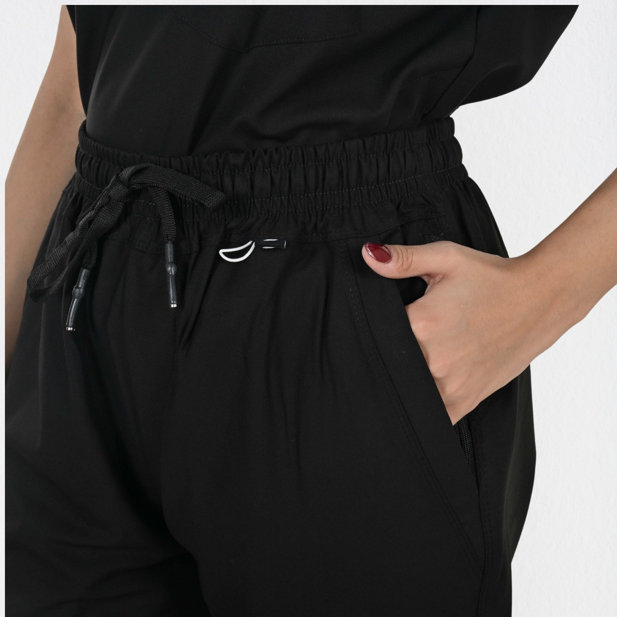 Women UltraFlex 4 Way Stretch 5 Pocket Scrub Bottom - Black