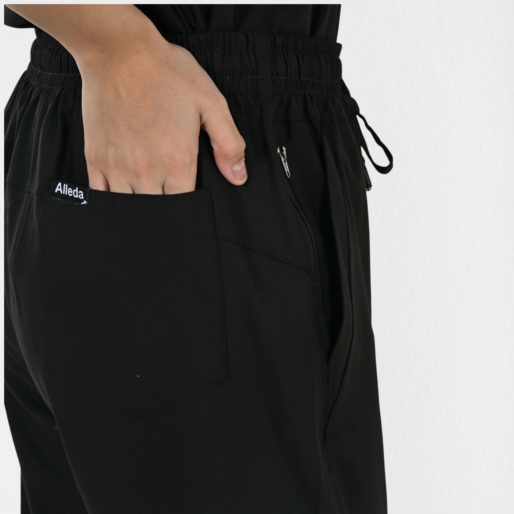 Women UltraFlex 4 Way Stretch 5 Pocket Scrub Bottom - Black