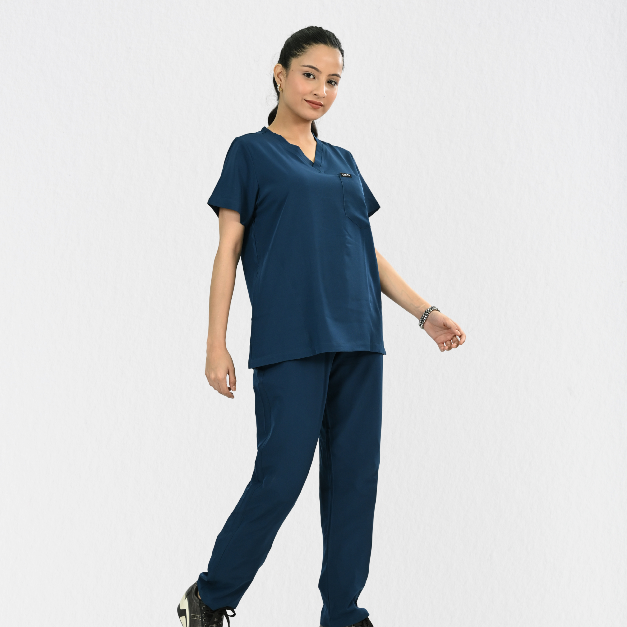 Women PrimaFlex 4 Way Stretch 5 Pocket Scrub Bottom - Crystal Teal