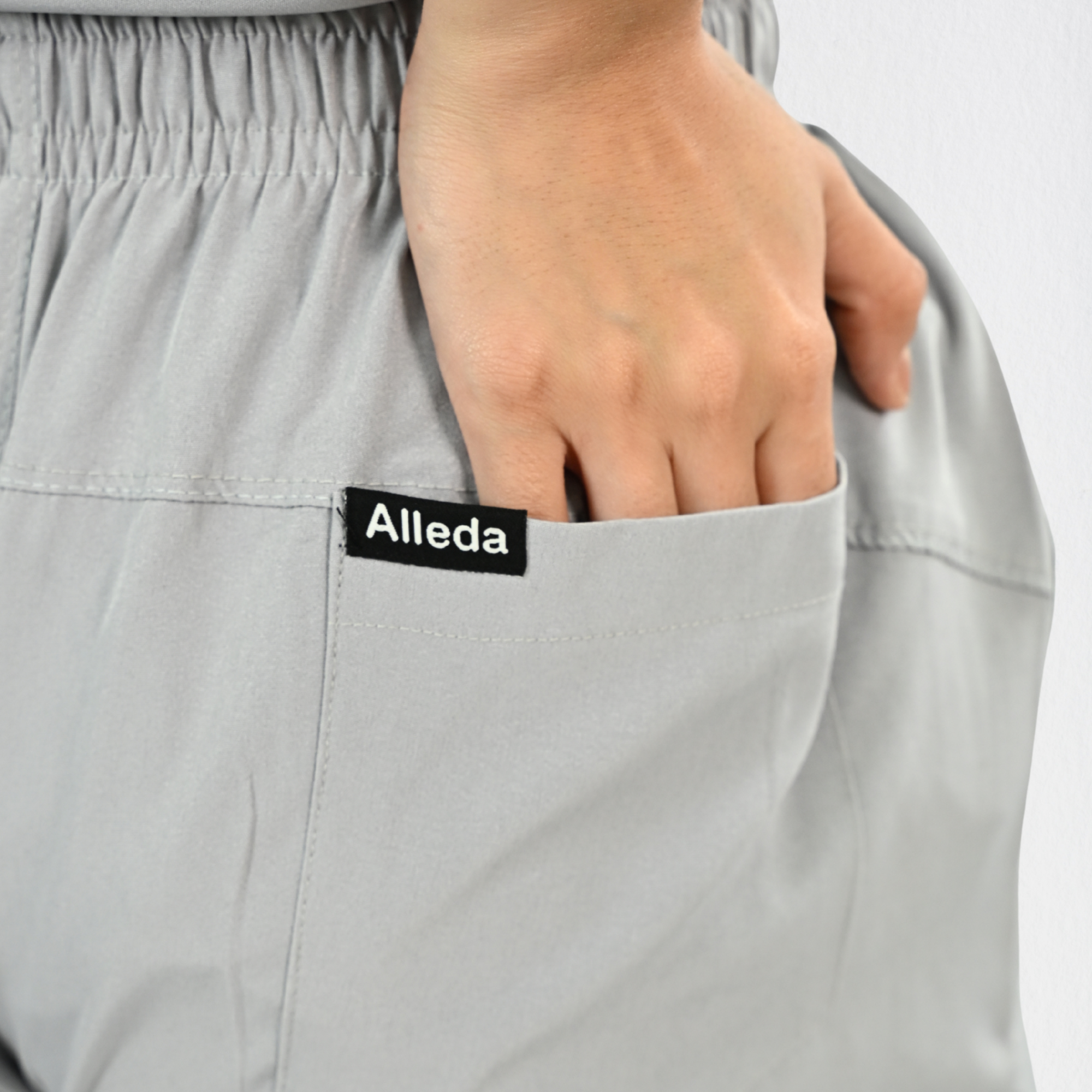 Women PrimaFlex 4 Way Stretch 5 Pocket Scrub Bottom - Light Grey