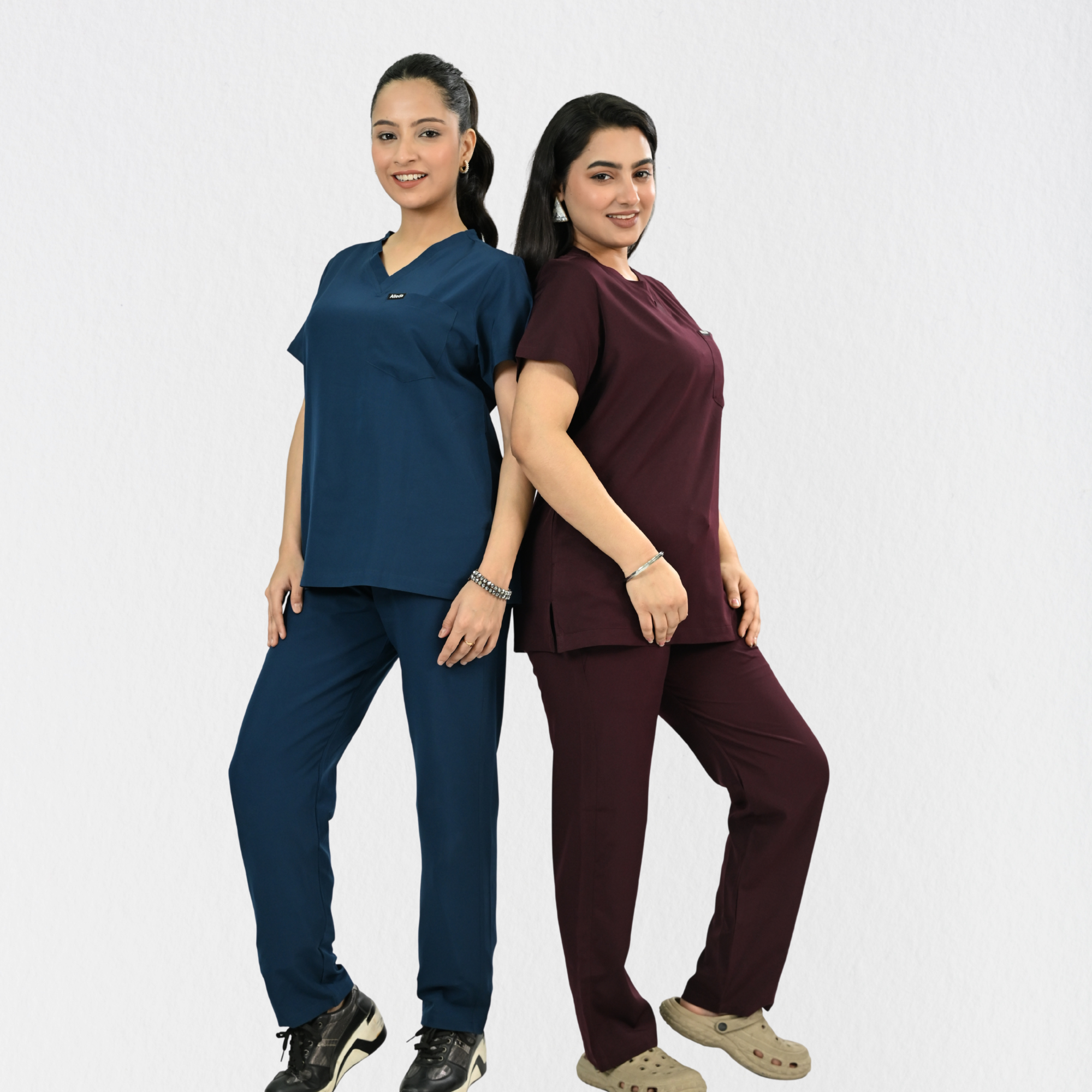 Women PrimaFlex 4 Way Stretch 8 Pocket v Neck Scrub Set