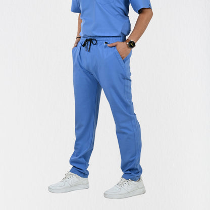 Men UltraFlex 4 Way Stretch 5 Pocket Scrub Bottom - Ciel Blue