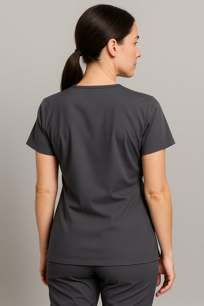 Women UltraFlex 4 Way Stretch 5 Pocket Scrub Bottom - Heather Grey