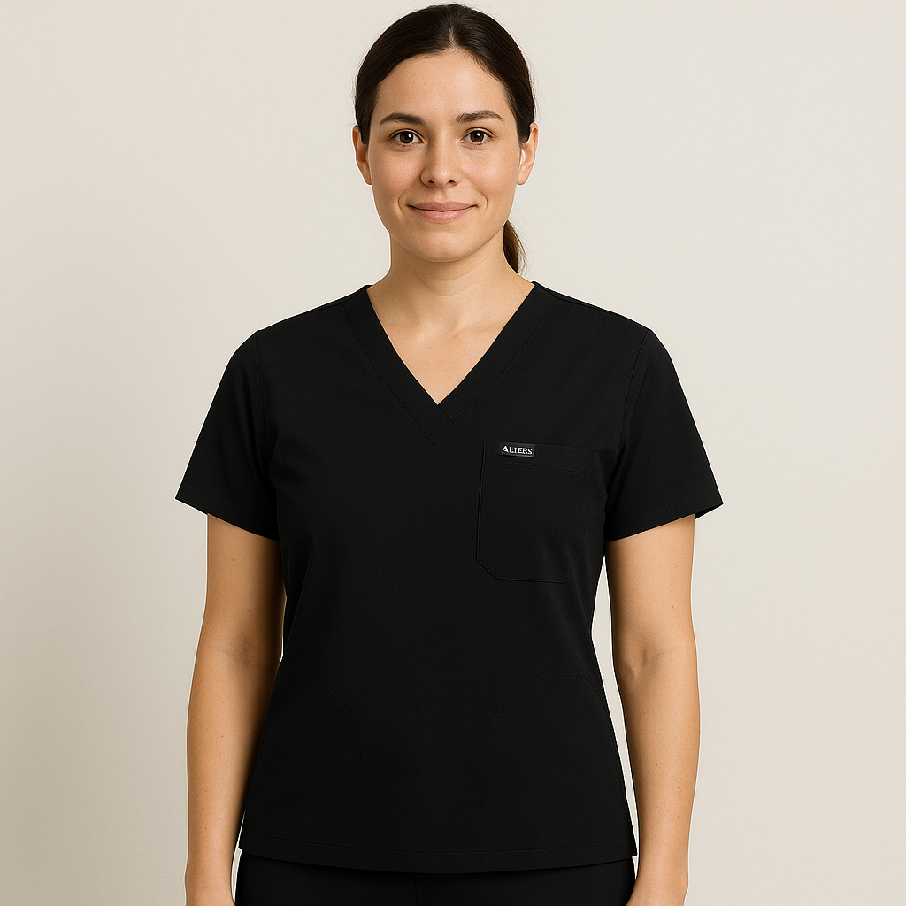 Women UltraFlex 4 Way Stretch 5 Pocket Scrub Bottom - Black