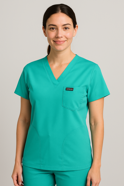 Women UltraFlex 4 Way Stretch 5 Pocket Scrub Bottom - Surgical Green