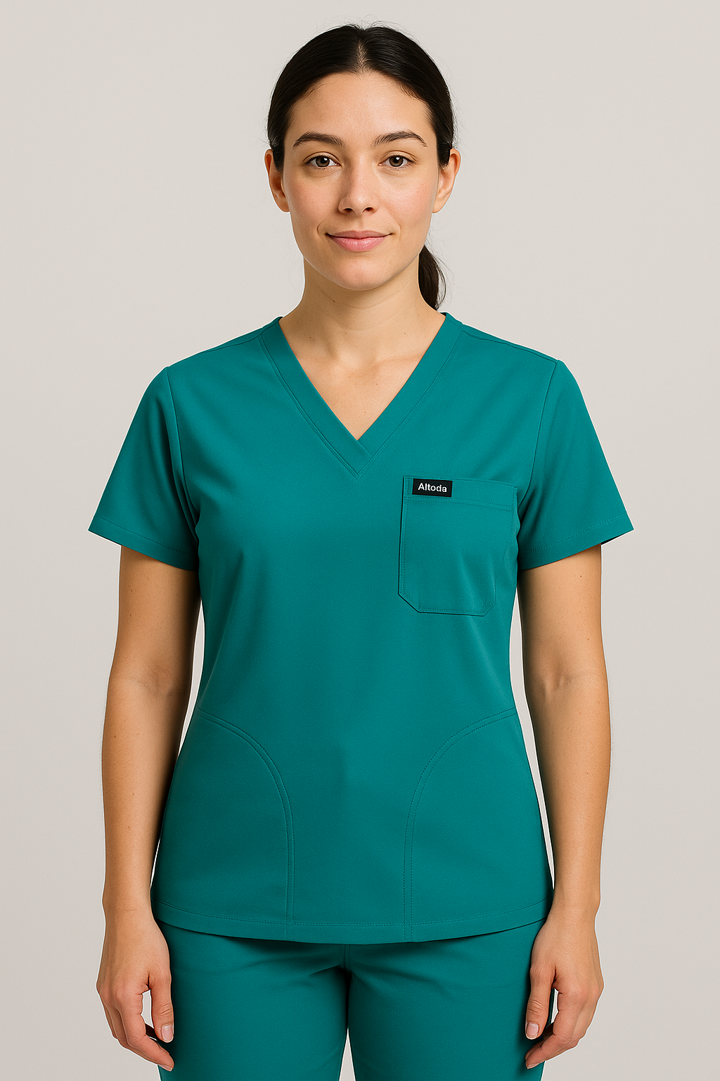 Women UltraFlex 4 Way Stretch 5 Pocket Scrub Bottom - Teal