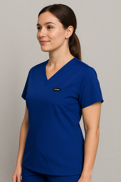 Women UltraFlex 4 Way Stretch 5 Pocket Scrub Bottom - Navy Blue