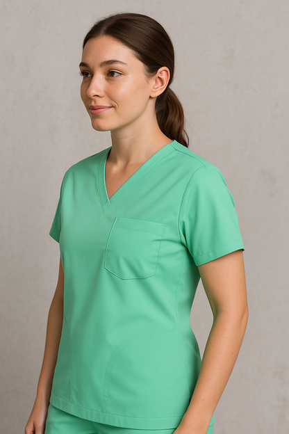 Women UltraFlex 4 Way Stretch 5 Pocket Scrub Bottom - Surgical Green