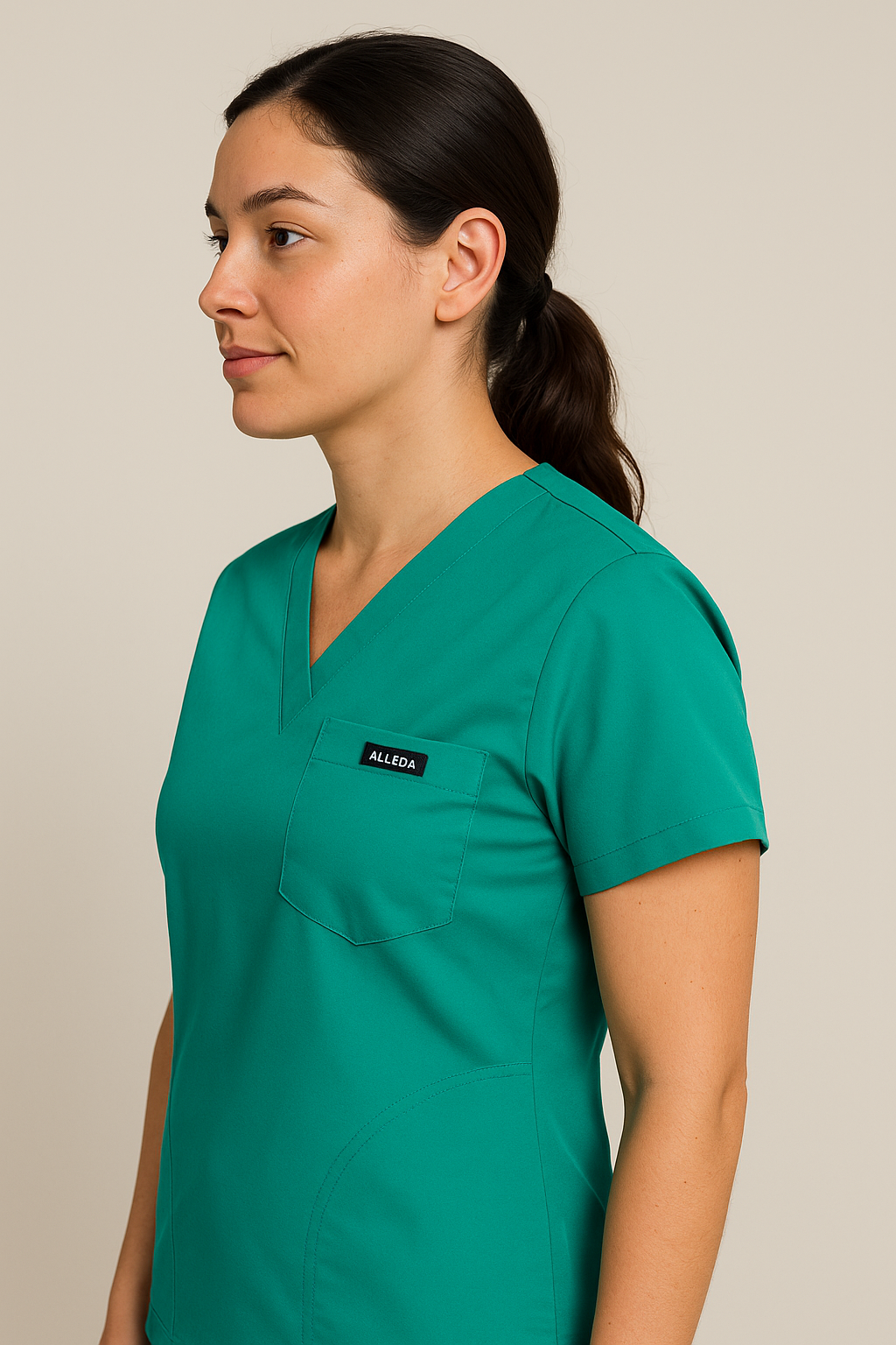 Women UltraFlex 4 Way Stretch 8 Pocket V Neck Scrub Set - Teal