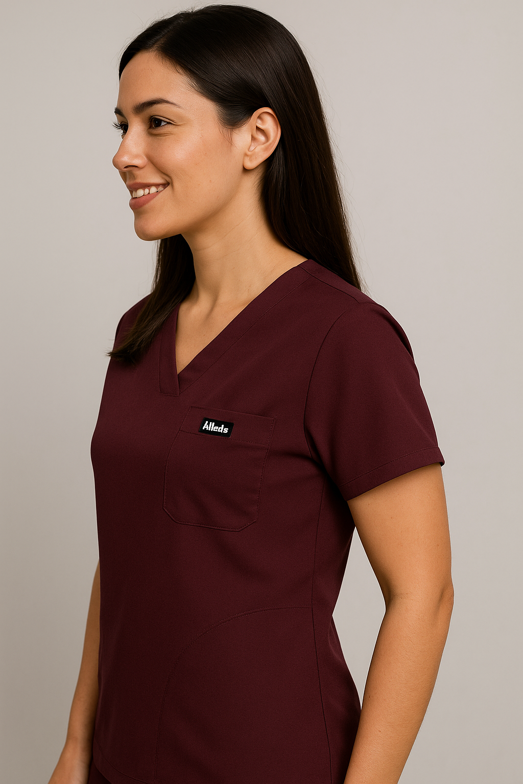 Women UltraFlex 4 Way Stretch 5 Pocket Scrub Bottom - Wine