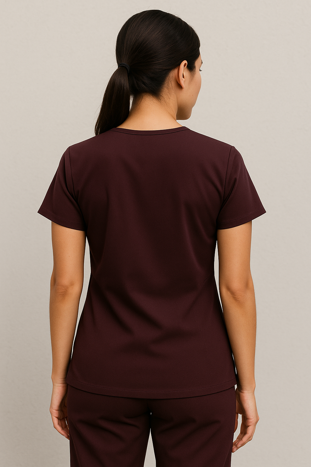 Women UltraFlex 4 Way Stretch 5 Pocket Scrub Bottom - Wine