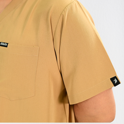 Men PrimaFlex 4 Way Stretch 3 Pocket Scrub Top - Beige