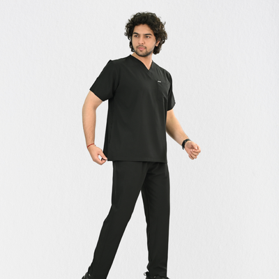 Men PrimaFlex 4 Way Stretch 5 Pocket Scrub Bottom - Black