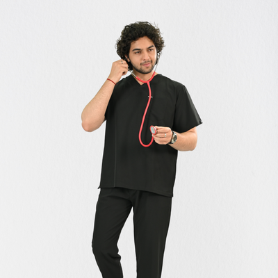 Men PrimaFlex 4 Way Stretch 5 Pocket Scrub Bottom - Black