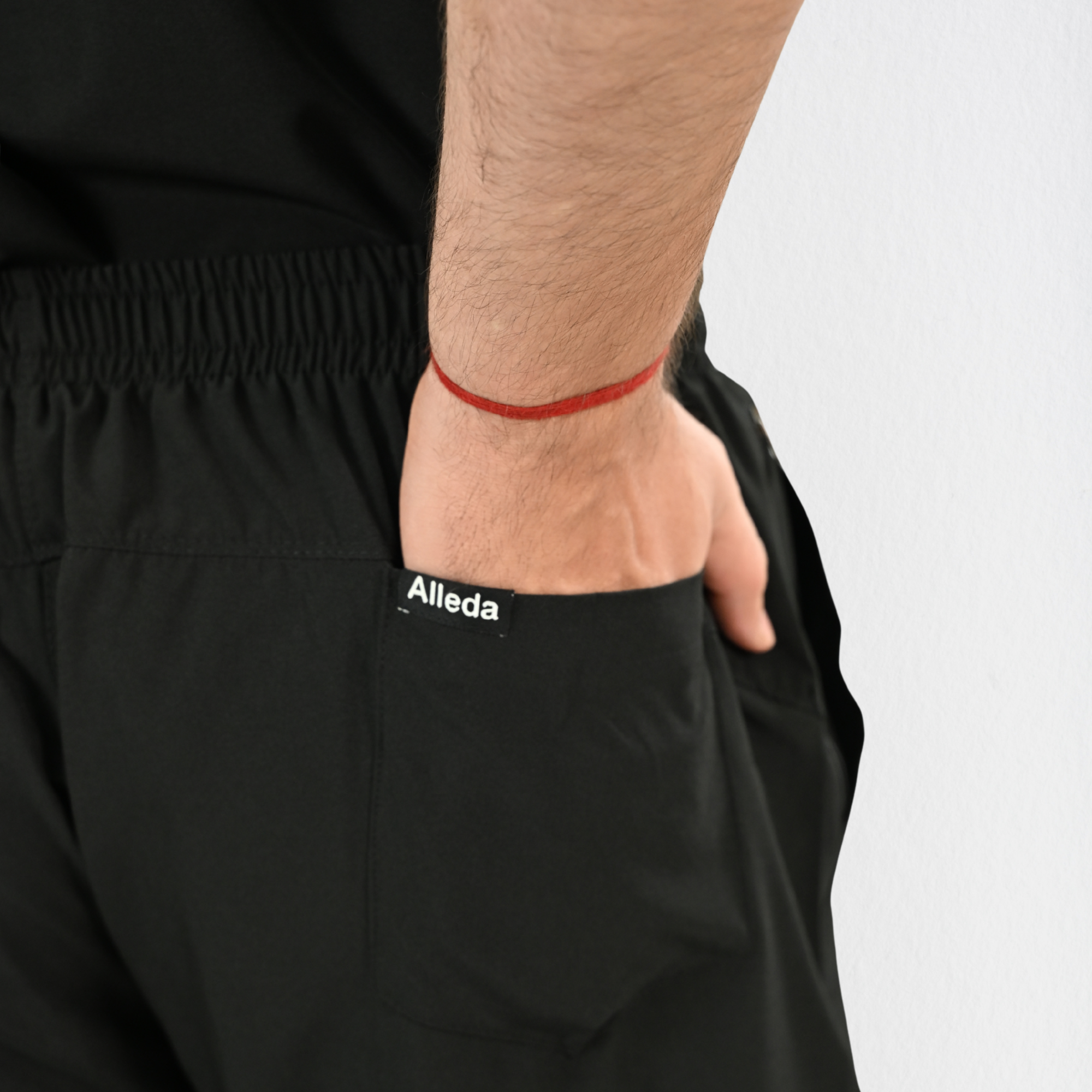 Men PrimaFlex 4 Way Stretch 8 Pocket V Neck Scrub Set - Black
