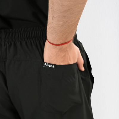 Men PrimaFlex 4 Way Stretch 8 Pocket V Neck Scrub Set - Black