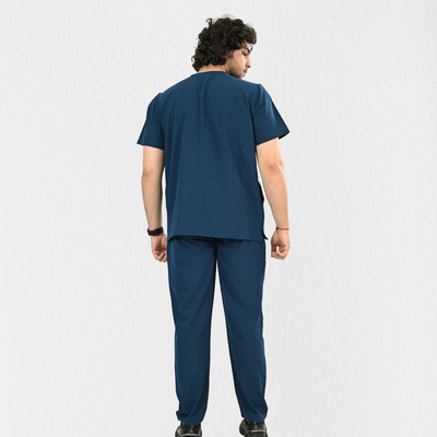 Men PrimaFlex 4 Way Stretch 8 Pocket V Neck Scrub Set - Crystal Teal