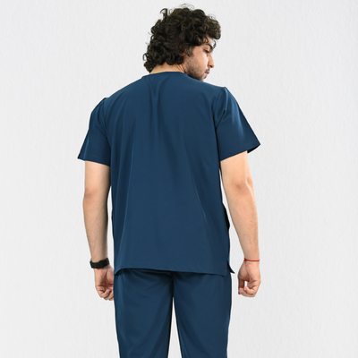 Men PrimaFlex 4 Way Stretch 3 Pocket Scrub Top - Crystal Teal