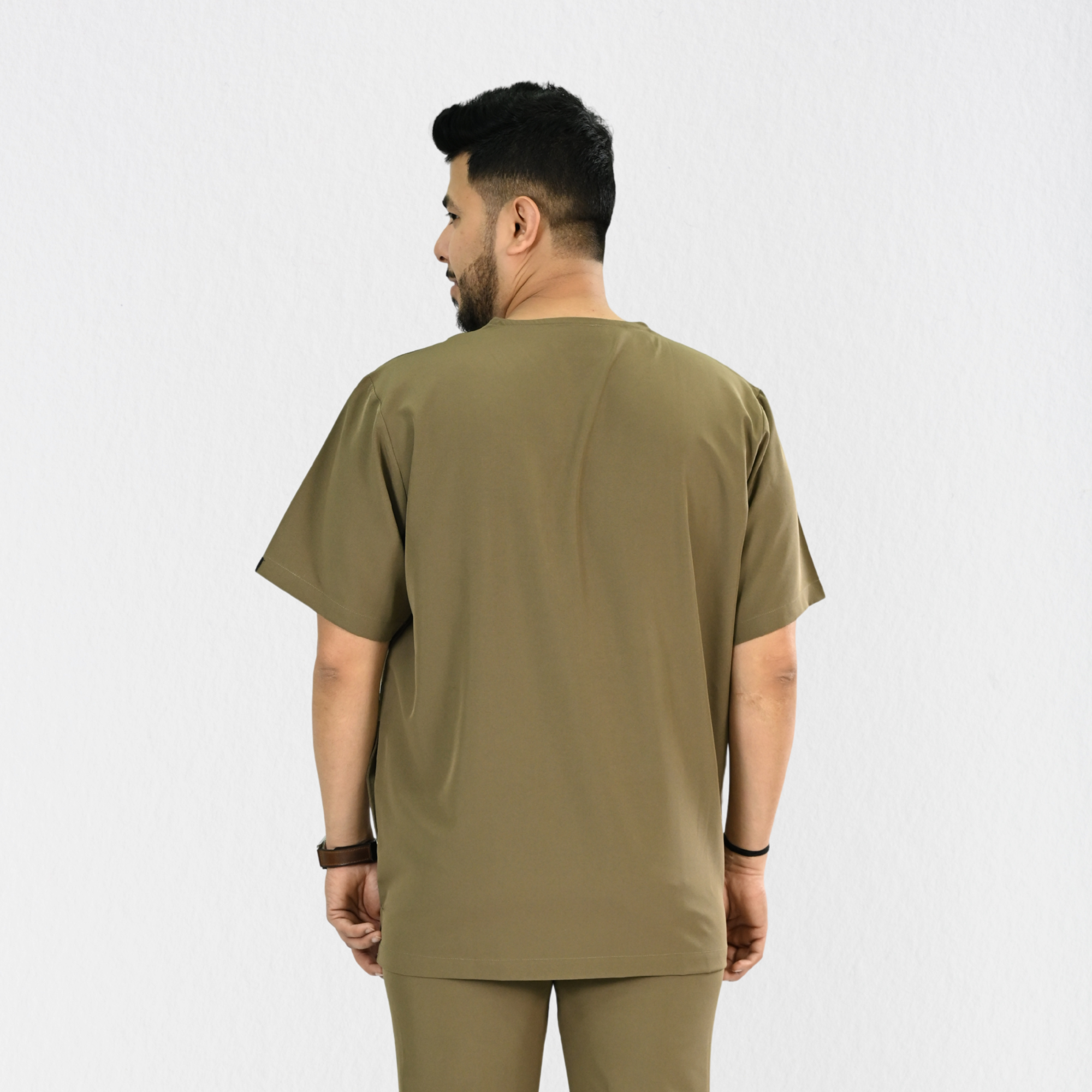 Men PrimaFlex 4 Way Stretch 3 Pocket Scrub Top - Khaki