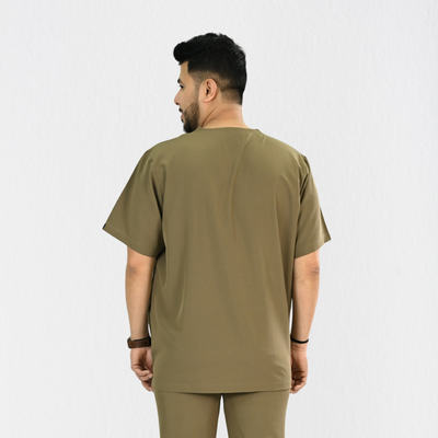 Men PrimaFlex 4 Way Stretch 3 Pocket Scrub Top - Khaki