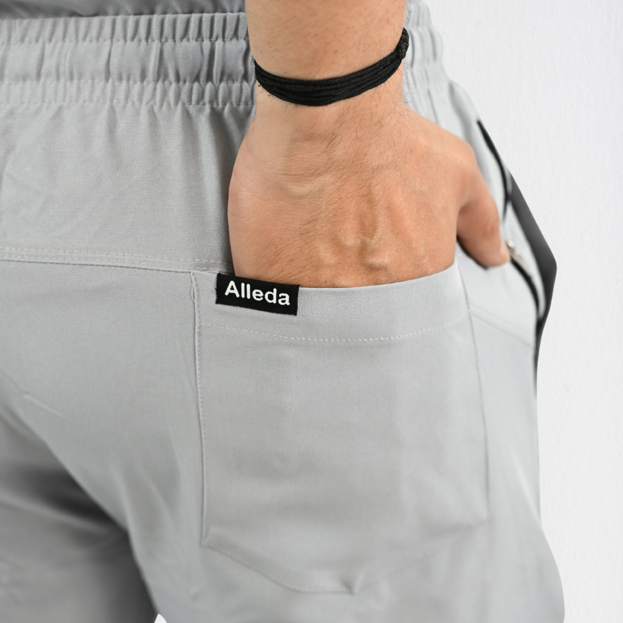 Men PrimaFlex 4 Way Stretch 5 Pocket Scrub Bottom - Light Grey