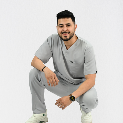 Men PrimaFlex 4 Way Stretch 5 Pocket Scrub Bottom - Light Grey