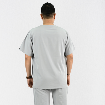 Men PrimaFlex 4 Way Stretch 3 Pocket Scrub Top - Light Grey