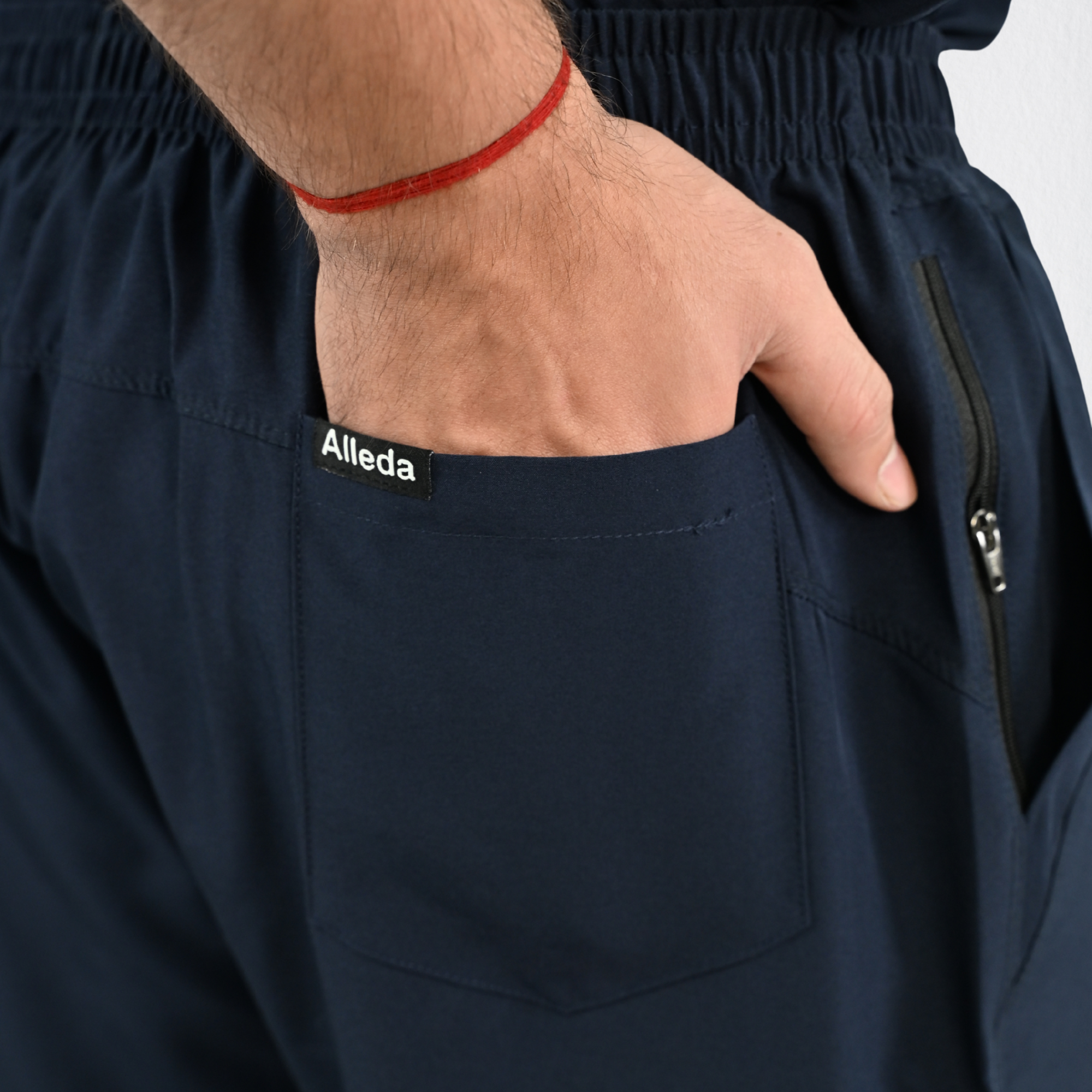 Men PrimaFlex 4 Way Stretch 8 Pocket V Neck Scrub Set - Navy Blue