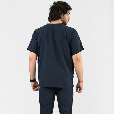 Men PrimaFlex 4 Way Stretch 3 Pocket Scrub Top - Navy Blue