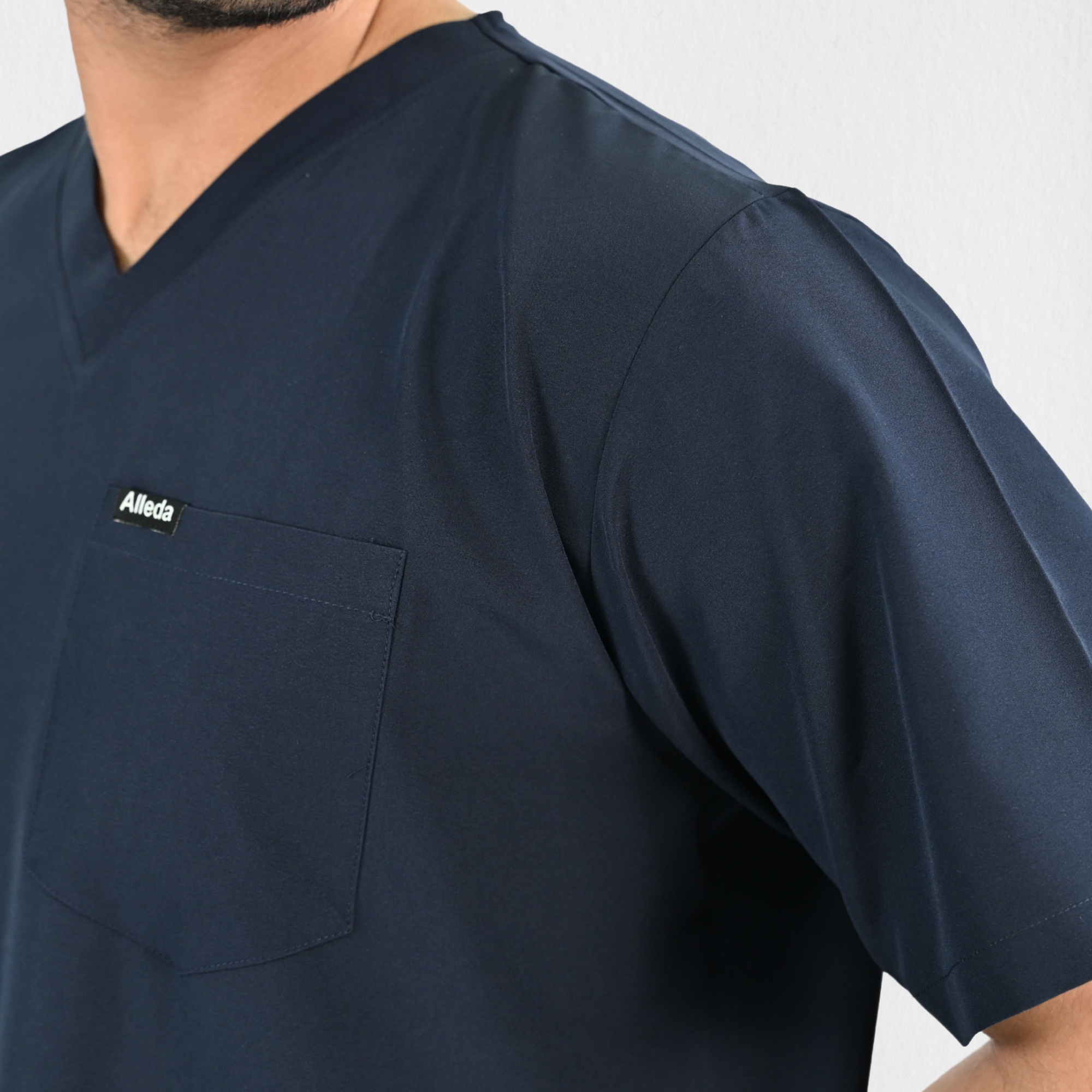 Men PrimaFlex 4 Way Stretch 3 Pocket Scrub Top - Navy Blue