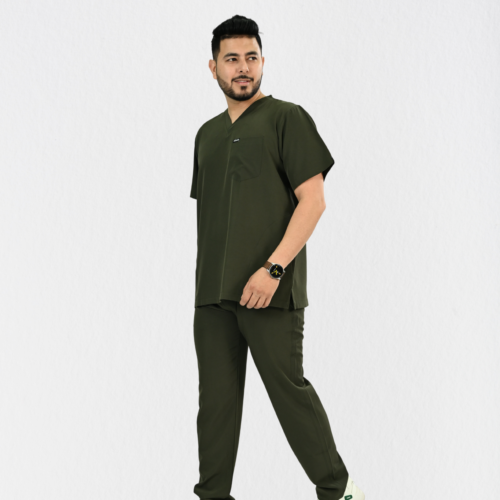 Men PrimaFlex 4 Way Stretch 5 Pocket Scrub Bottom - Olive