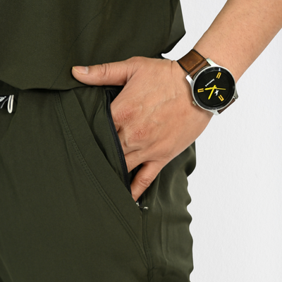 Men PrimaFlex 4 Way Stretch 5 Pocket Scrub Bottom - Olive
