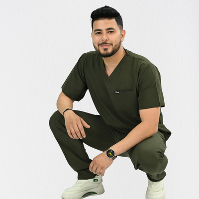 Men PrimaFlex 4 Way Stretch 5 Pocket Scrub Bottom - Olive