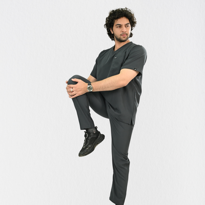 Men PrimaFlex 4 Way Stretch 5 Pocket Scrub Bottom - Slate Grey