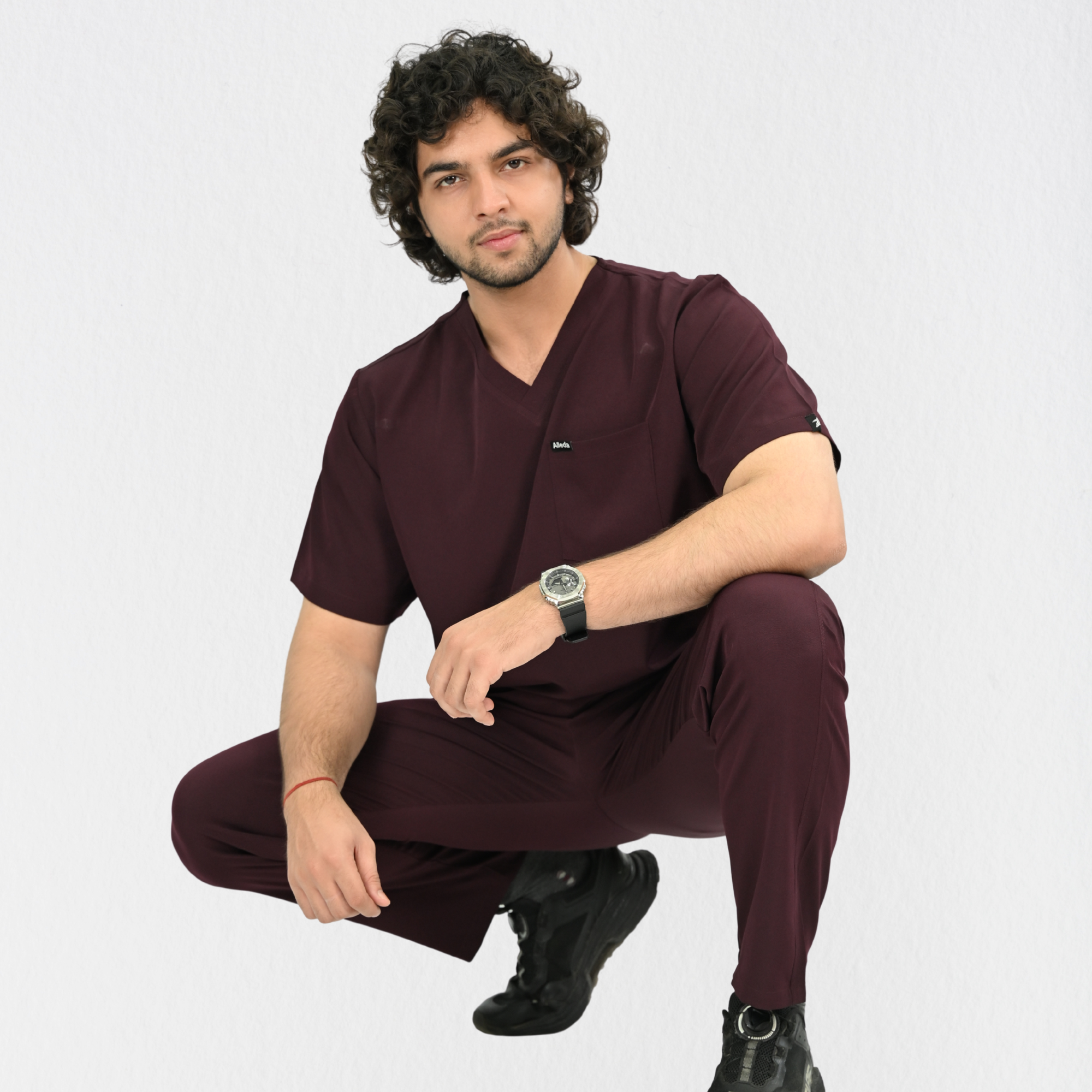 Men PrimaFlex 4 Way Stretch 5 Pocket Scrub Bottom - Wine