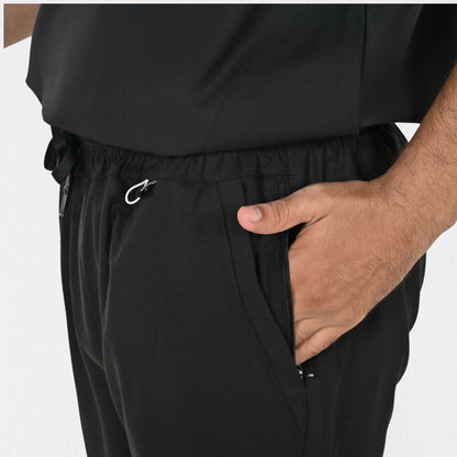 Men UltraFlex 4 Way Stretch 5 Pocket Scrub Bottom - Black