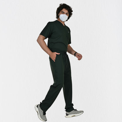 Men UltraFlex 4 Way Stretch 5 Pocket Scrub Bottom - Forest Green
